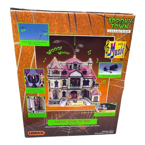 Lemax Spooky Town Lighted House of Wax Madam Ashburys Halloween Village BOX READ - Picture 9 of 15